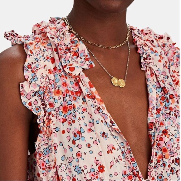 ✨NWT Poupette St Barth - Triny Floral-Print Mini Dress - Pink Murrina - Picture 9 of 12